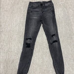 Stylish Distressed Black Jeans